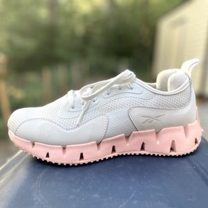 Reebok brand light gray and pink athletic shoes Size 8.5